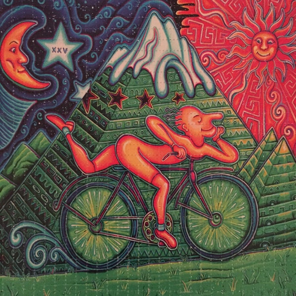 Hofmann Bicycle Day by John Speaker LSD  Blotter Art Psychedelic Acid Free Paper