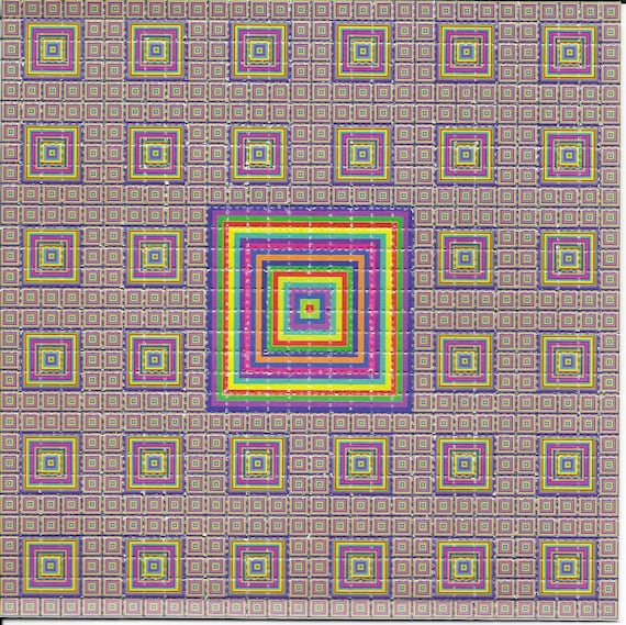 Squares LSD  Blotter Art Psychedelic Acid Free Paper