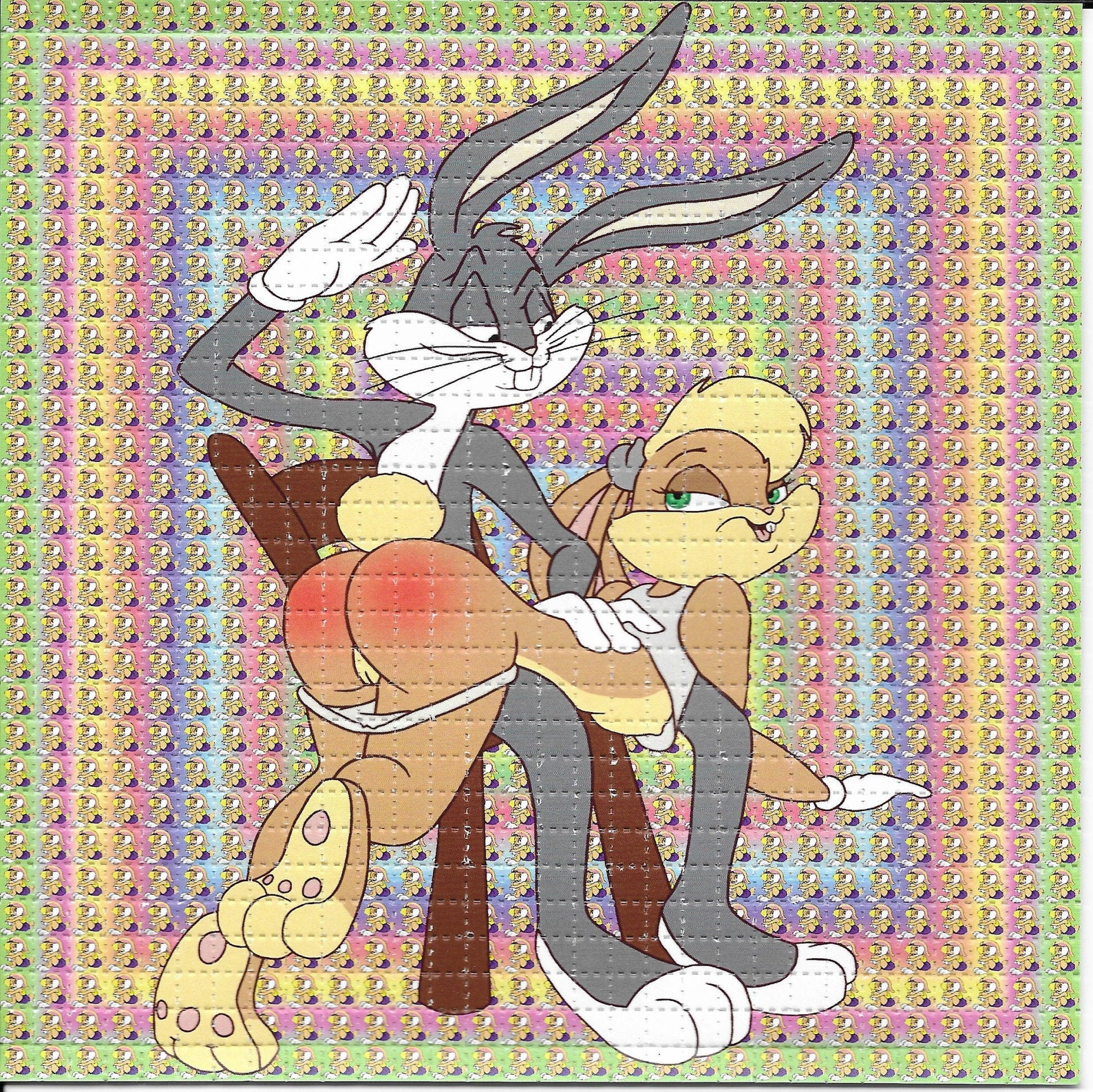 Bugs Spanking Hot Lola S&M BLOTTER ART page, book, sheet, acid free pap...