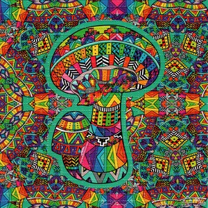Magiska svampar och bebis av Ashley Austin SIGNERAD Numrerad Begränsad upplaga om 100 psykedeliska LSD-läskpapper Psykedeliskt syrafritt papper