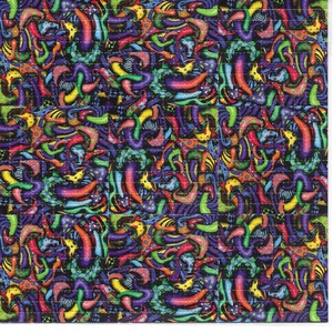 Visual Fiber Technicolor Magic Mushrooms Signed Limited LSD Blotter Art Psykedelsyrafritt Papper