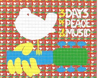 Peace and Music Woodstock LSD  Blotter Art Psychedelic Acid Free Paper