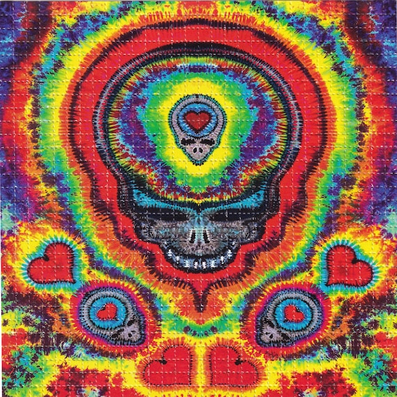 Jammin' Skull Tie Dye LSD Blotter Art Psychedelic Acid Free Paper