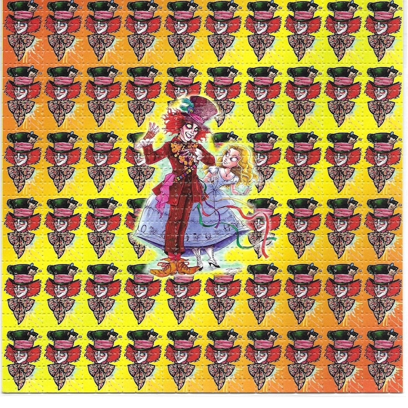 Dancing Hatter LSD Acid Blotter Art