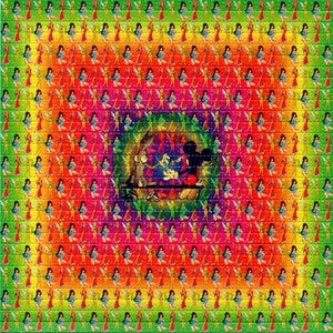 Palenie Jointa Cartoon LSD Blotter Art Psychodeliczny Kwas Wolny Papier