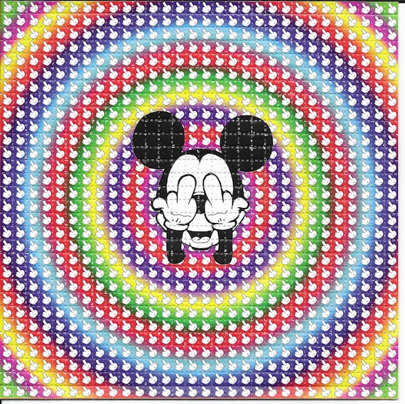 中指ミッキー LSD ブロッターアート サイケデリック酸フリーペーパー