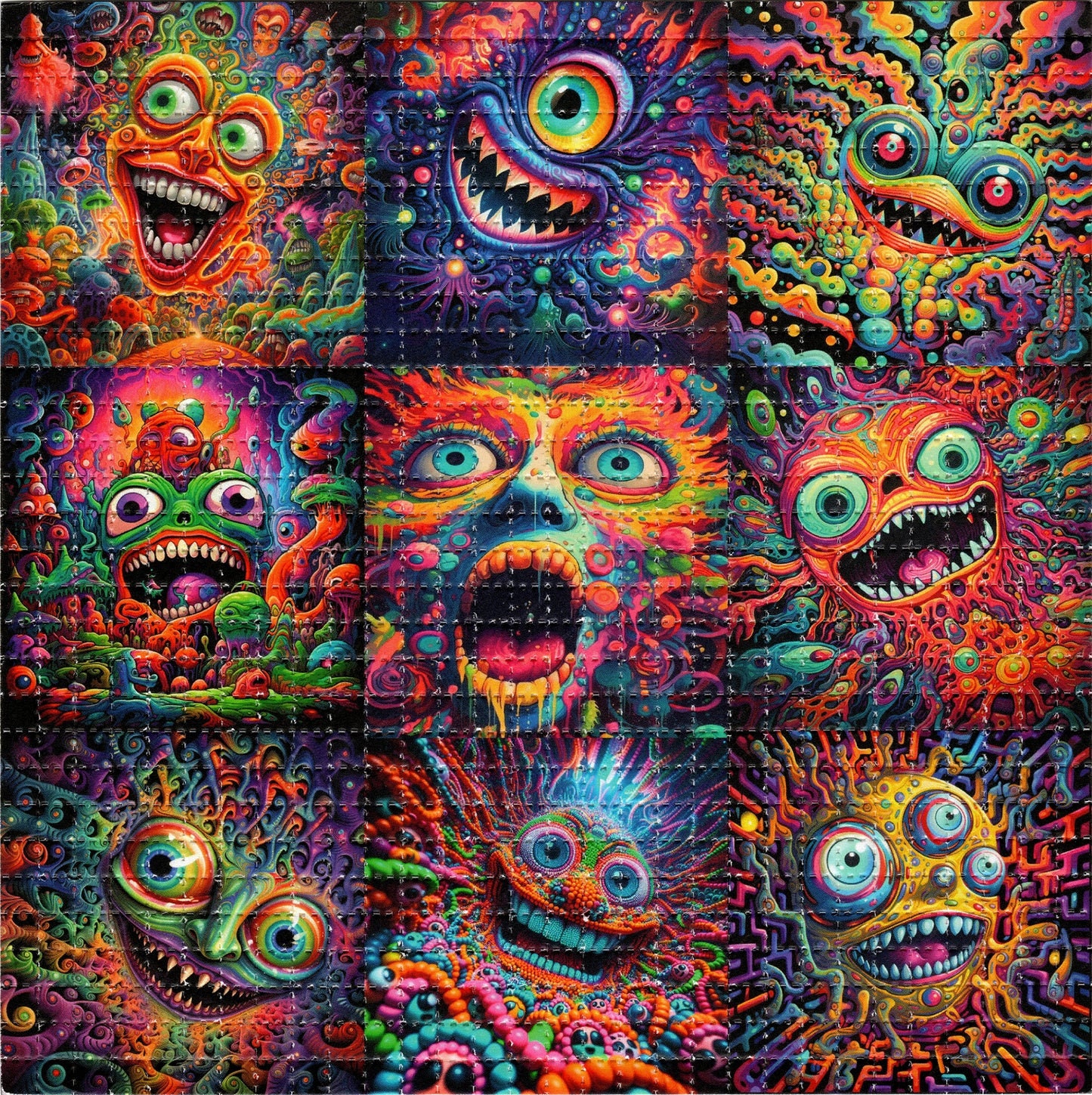 5枚【匿名配送】 4種類 ブロッターアート 専用出品: トリッピング サイケデリック アート ブロッター LSD フェイス コレクション