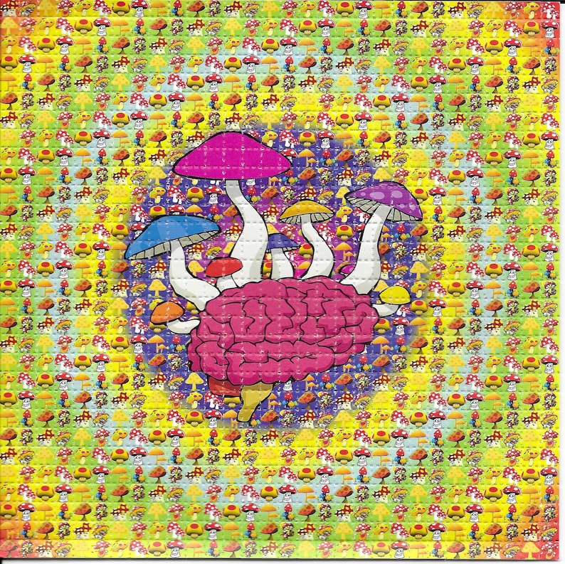 Mushroom Brain LSD Blotter Art Psychedelic Acid Free Paper image 1