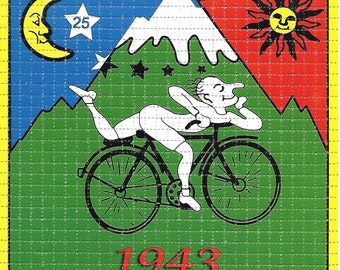 Hofmann Bike LSD  Blotter Art Psychedelic Acid Free Paper