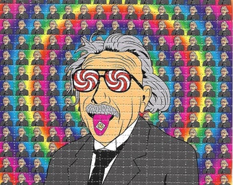 Einstein LSD  Blotter Art Psychedelic Acid Free Paper