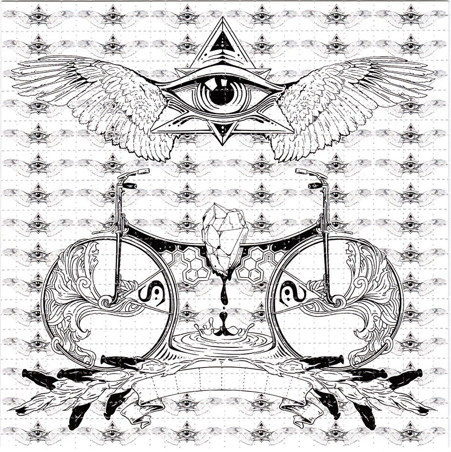 Bicycle Trip by Lex Newtho Signed and Numbered LSD  Blotter Art Psychedelic Acid Free Paper