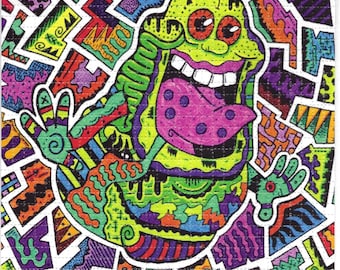 Geometrischer Slime LSD Blotter Art Psychedelic Acid Free Paper