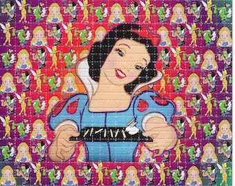 7つの白い線 LSD ブロッターアート サイケデリック酸フリーペーパー