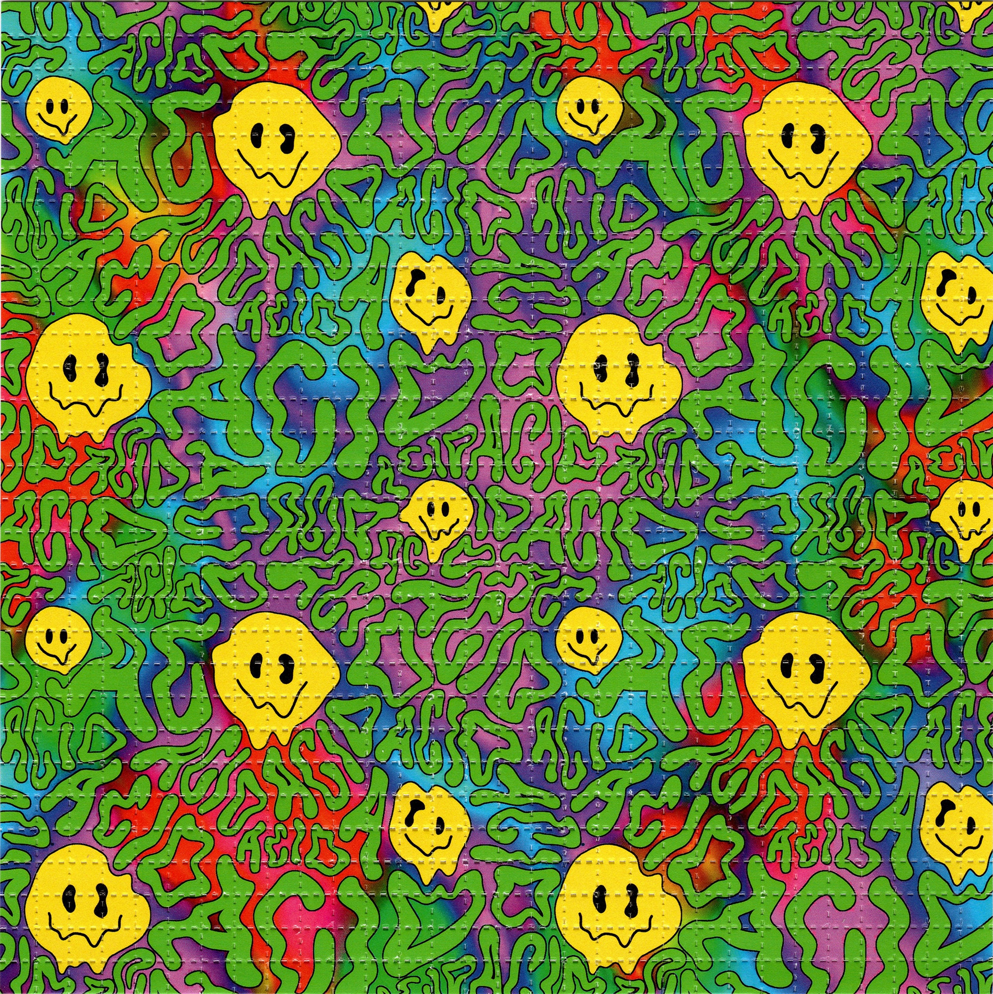 酸で溶けたスマイリータブ LSD ブロッターアート サイケデリック酸