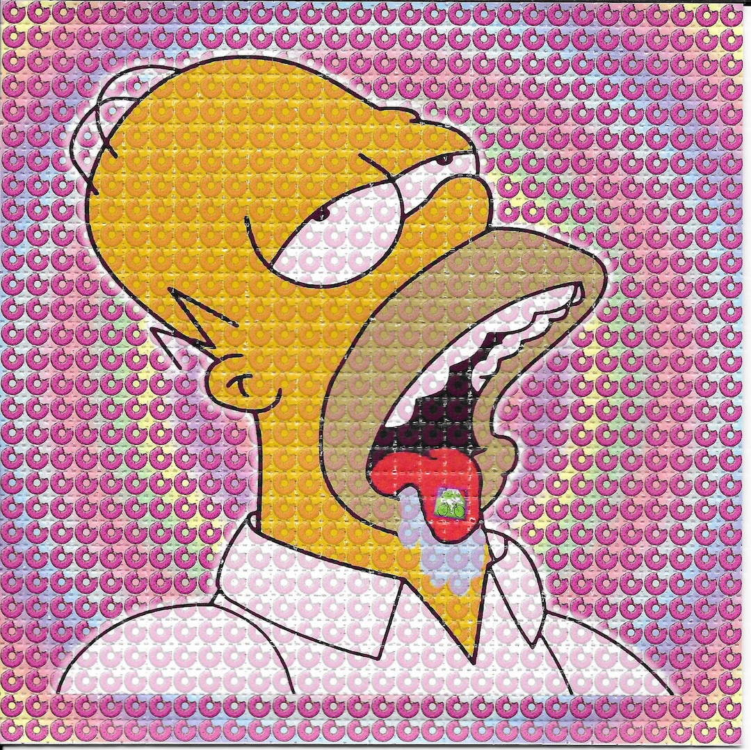 Doped Homer LSD Blotter Art Psychedelic Acid Free Paper Etsy