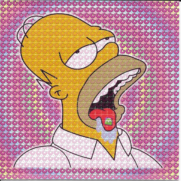 Doped Homer LSD Blotter Art Papier sans acide psychédélique