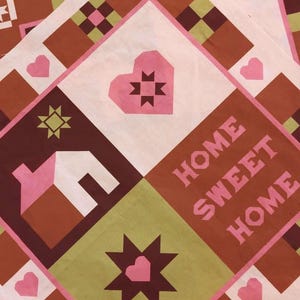 Stoffpanel - Home Sweet Home | Motivillustration aus 100% Baumwolle (43 cm x 42,5 cm)