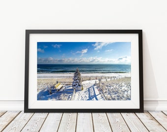 Christmas Tree at the Shore Art Print - Normandy Beach - Diseño de interiores - Jersey Shore Photography - Decoración