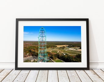 Kingda Ka at Six Flags Art Print - Interior Design - Roller Coaster Photography - Decor
