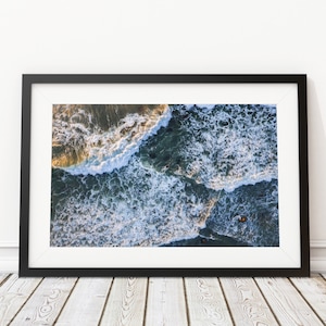 Surfcasting Montauk from Above Art Print - Interior Design - Fishing Photography - Decor