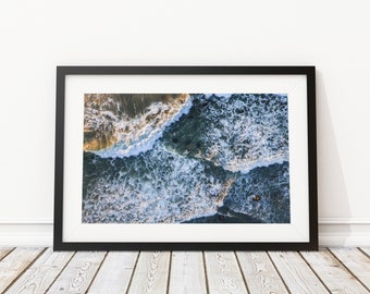 Surfcasting Montauk from Above Art Print - Interior Design - Fishing Photography - Decor