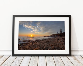 Montauk Light House Sunrise Art Print - Interior Design - New York Photography - Decor
