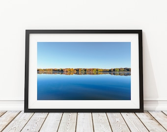 Lago Assunpink em impressão artística de outono - Design de interiores - Fotografia de Jersey Shore - Decoração