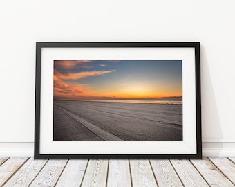 Orange Sunrise at Point Pleasant Beach Art Print - Interior Design - Jersey Shore Photography - Decor