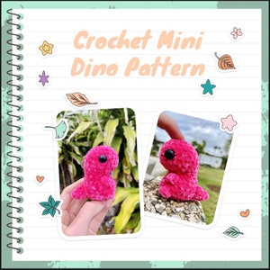 Mini Crochet Dino Pattern/ PDF/ Keychain/ Beginner Friendly