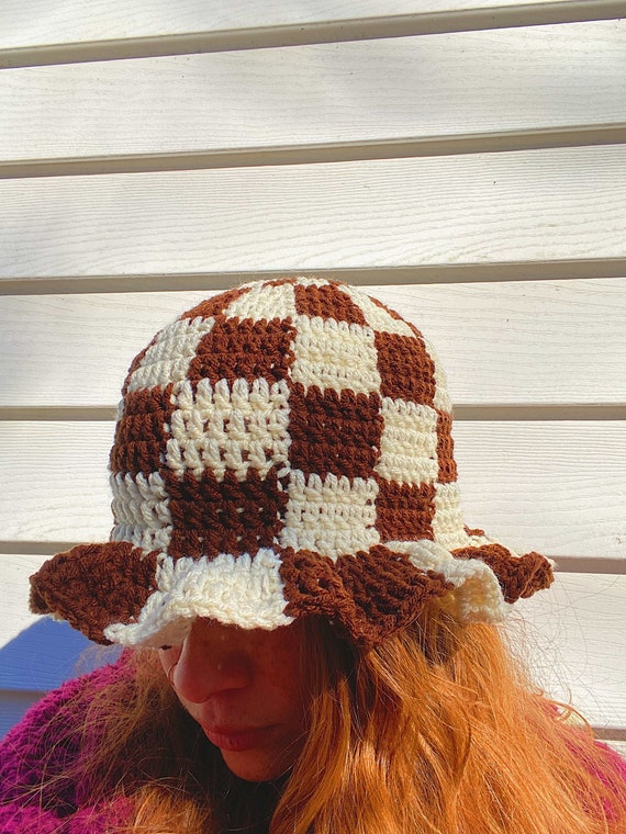 Crochet Checkered Bucket Hat Pattern 