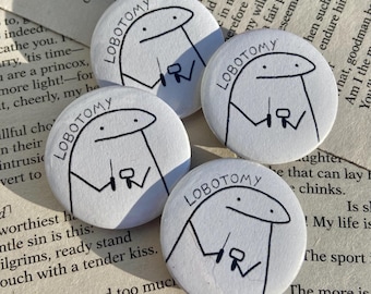 Botón/pin con insignia de álbum con temática de memes de lobotomía