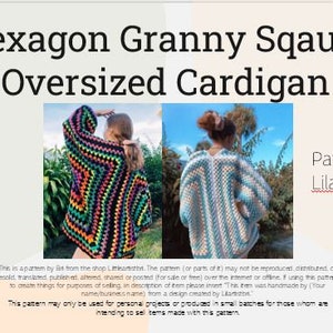Crochet Rainbow Hexagon Oversized Cardigan Pattern Handmade image 1