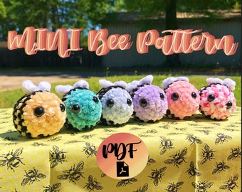 Patrón de mini abeja tejida a crochet hecha a mano DESCARGA INMEDIATA PDF