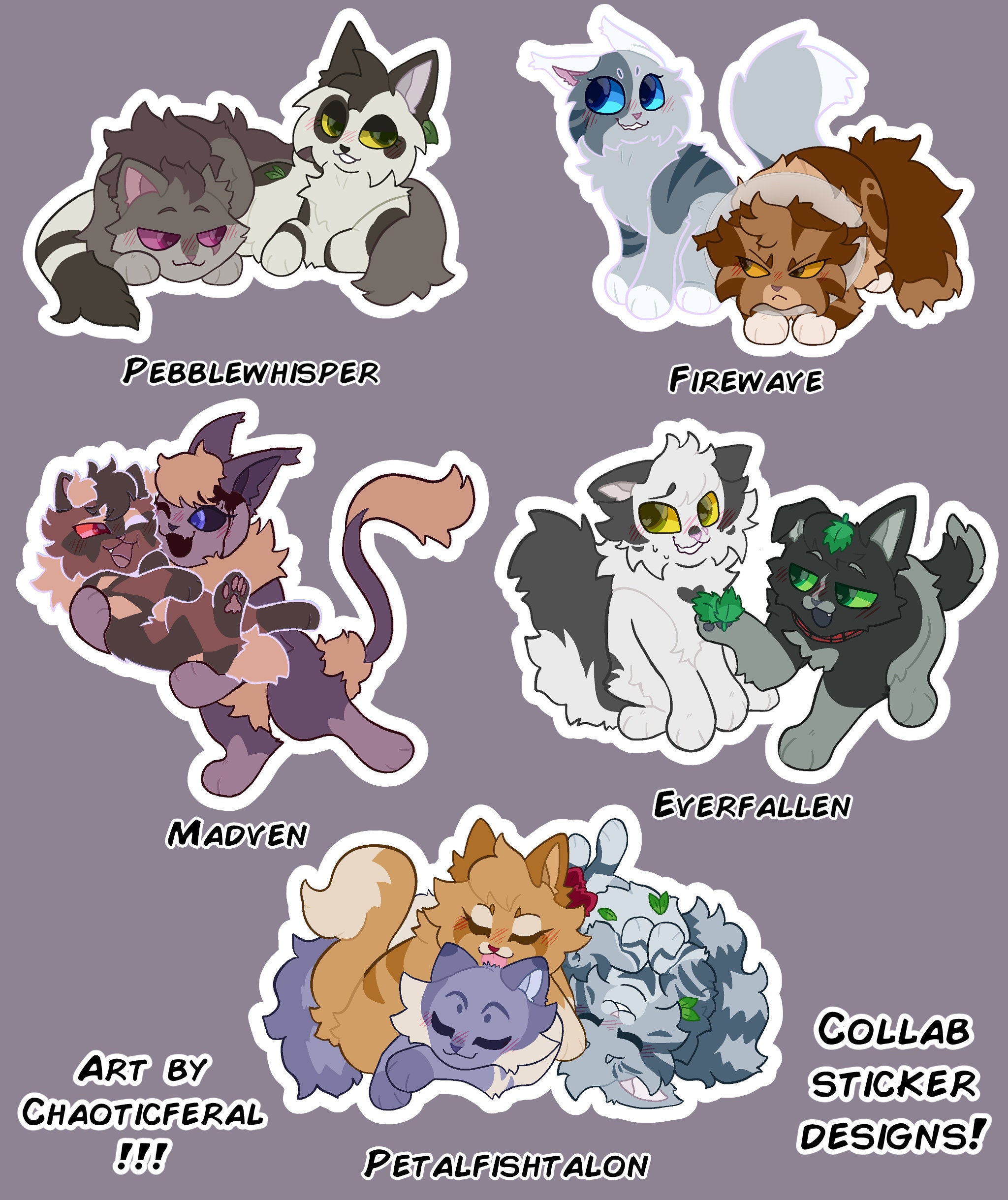 Enamel Pins: Pastel Kitties - Warrior Cats by DirtyNoodles