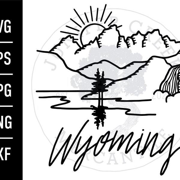 Wyoming SVG | Cut File For Cricut/Silhouette | Wyoming Landscape | Printable