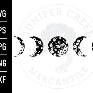 Floral Moon Phases SVG | Printable JPG