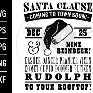 Santa Clause Vintage Poster | Christmas Printable JPG