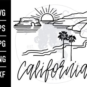 California SVG | | Knippen Afdrukbare | PDF-| PNG-| California Coast | Westkust