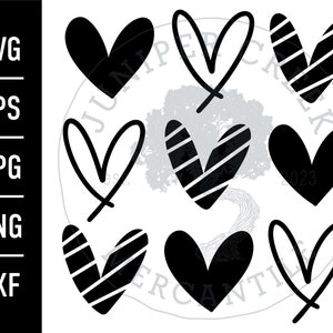 Hearts | SVG | Printable JPG | Valentine&#39;s Day | Love | Cut File | PNG