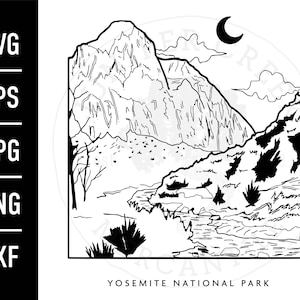 Yosemite National Park SVG | Cut File for Circuit | Printable JPG