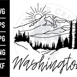 Washington SVG | Druckbare JPG | Zustandsentwurf