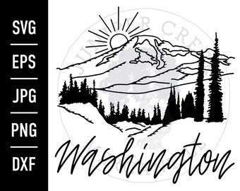 Washington SVG / JPG imprimible / Diseño del estado