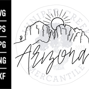 Arizona SVG | JPG | PNG | Cut File | Desert Scene | Cactus