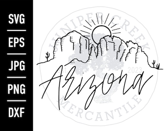 Arizona SVG | JPG | PNG | Cut File | Desert Scene | Cactus