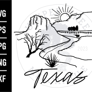 Texas SVG | Printable | Texas Longhorn | Big Bend National Park