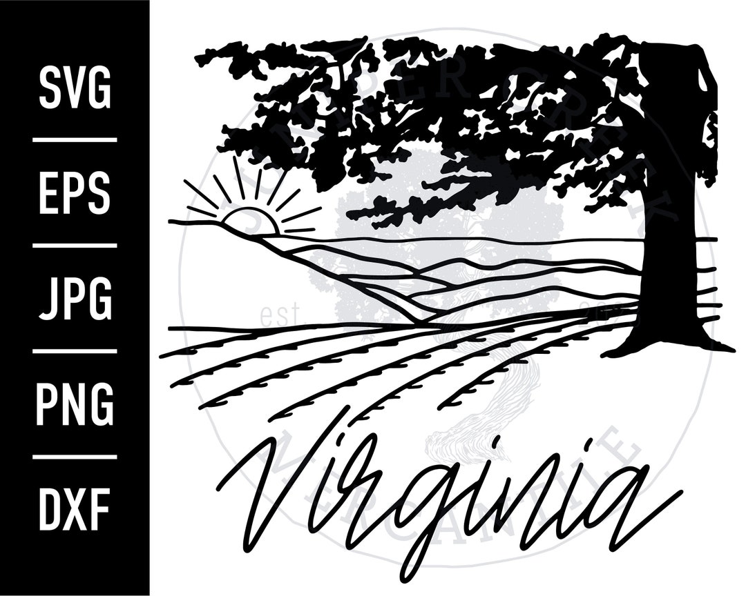Virginia SVG | Blue Ridge Mountains | Printable JPG | Landscape | DXF ...