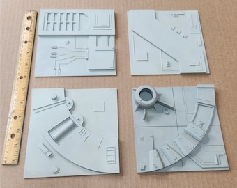 Star Wars Death Star Surface Inspired Replica Resin Tiles / Panels