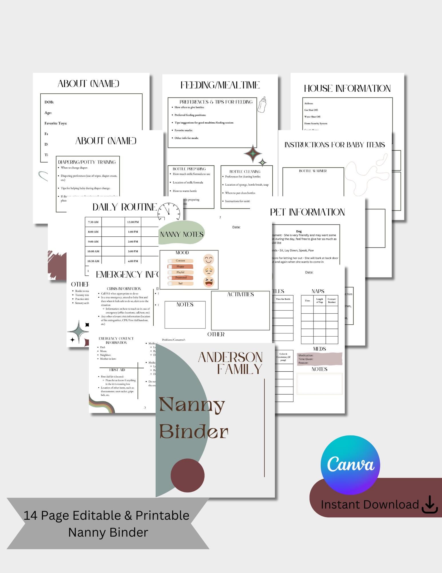 Nanny Handbook | Nanny Binder