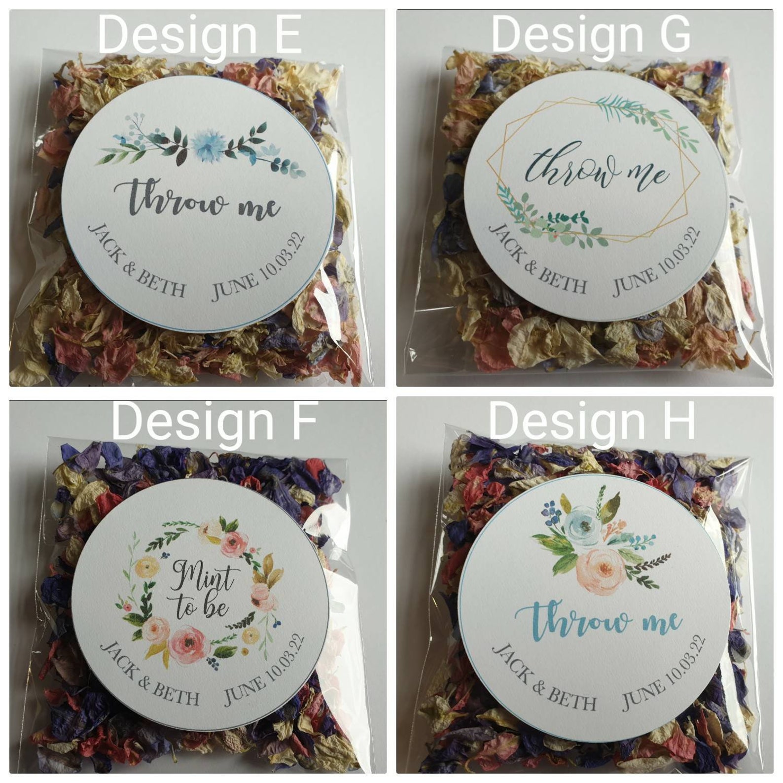 Personalised Biodegradable Confetti Bags Etsy UK