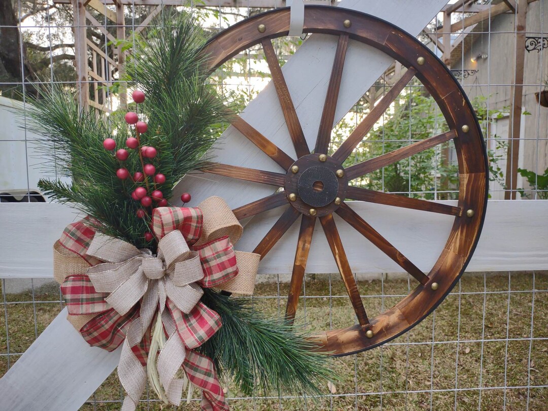Christmas Wagon Wheel Wreath Wagon Wheel Wreath Farmhouse Wreath Il 1080xN.4478371779 H9ip